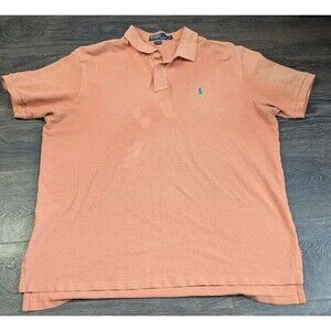 Polo By Ralph Lauren Men's Short Sleeve Polo Salmon Color Size XXL Stain (516)